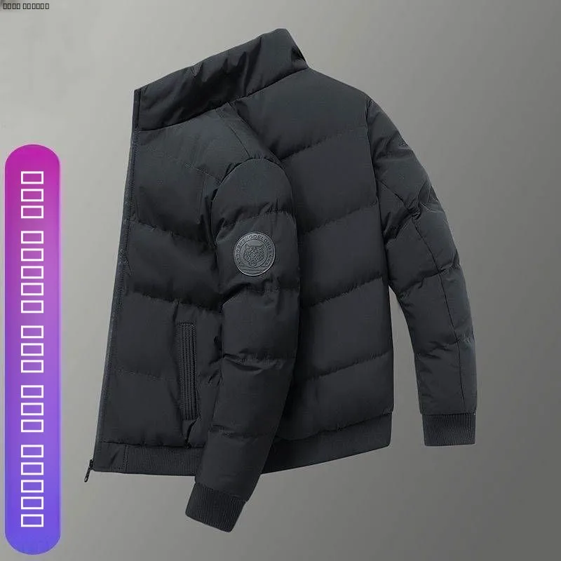 

Men's Thiened down Cotton Jaet Winter Casual Youth Outerwear Faionable Versatile ort Sle Non-Hooded Knot