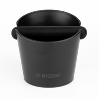 CF WISDOM Coffee Knock Box Espresso Grounds Container Desktop Coffee Waste Bin with Removable Bar Non-Slip Base for Home