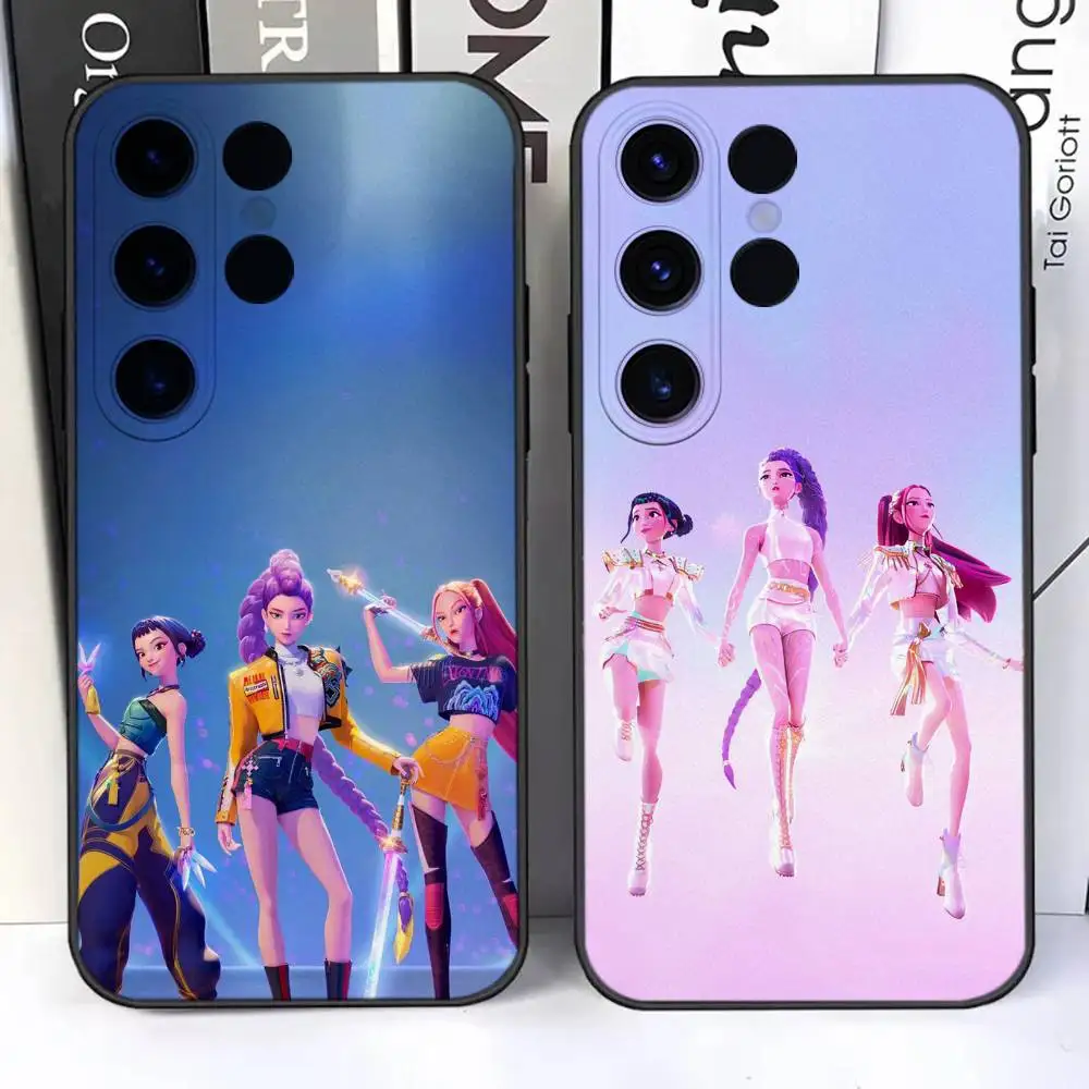 

KDH D-Demon Hunters H-Huntrix Phone Case For Samsung S25,S24,Ultra,S20,S30,Plus,S22,S23,Ultra,Plus,5G Soft Black