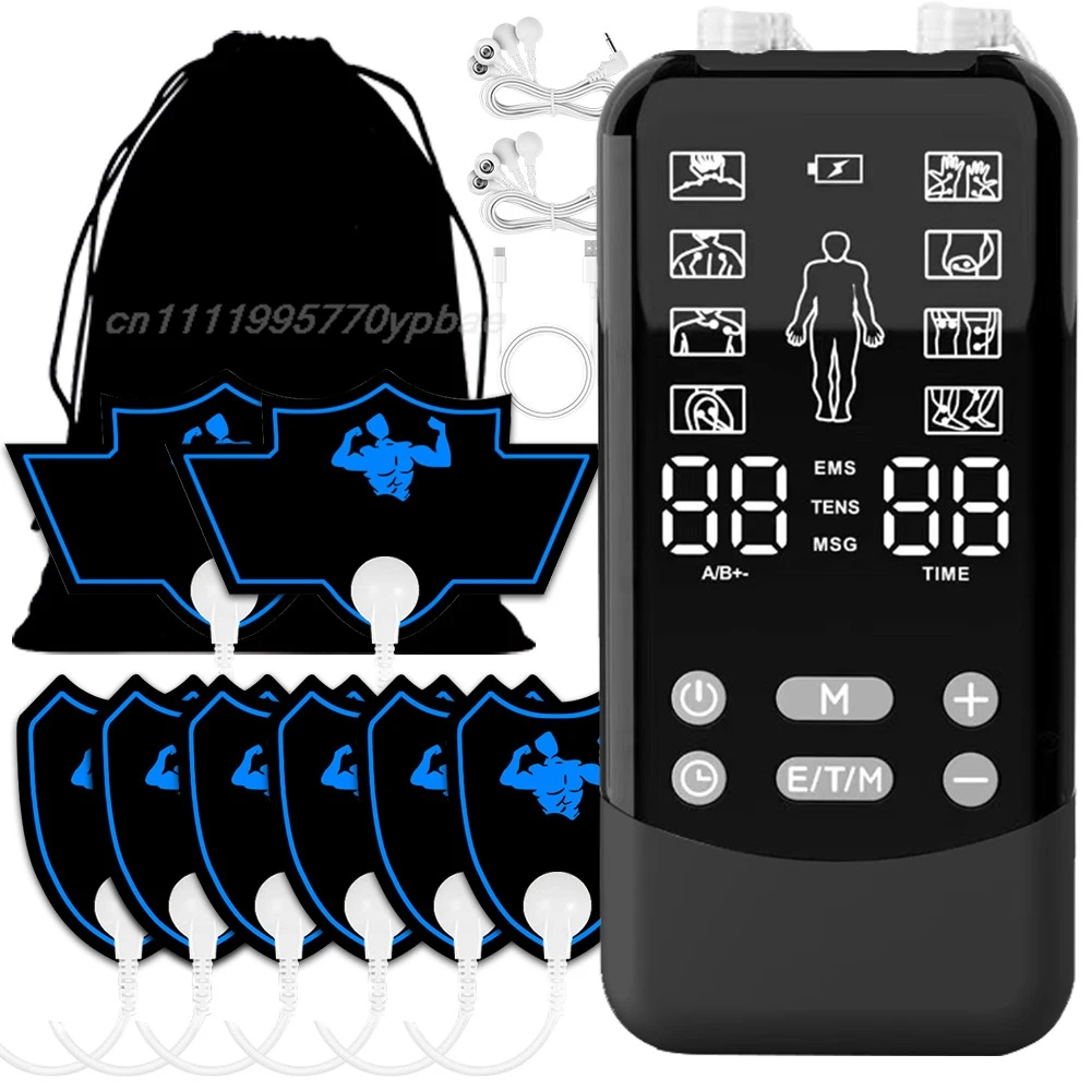 TENS Massager & EMS Machine ,Dual Channel Electro Muscle Stimulator for Pain Relief, Body Shaping,Muscle Recovery,PortableDevice