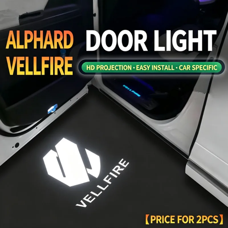 2pcs For Vellfire Emblem Shadow Light Door Light Vellfire Courtesy Lamp For Alphard Welcome Light LED Door Puddle Lamp