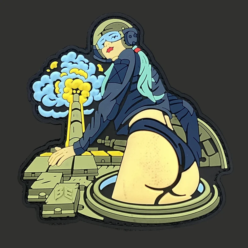 Parche táctico moral femenina PVC con gancho y bucle militar - imagen 5