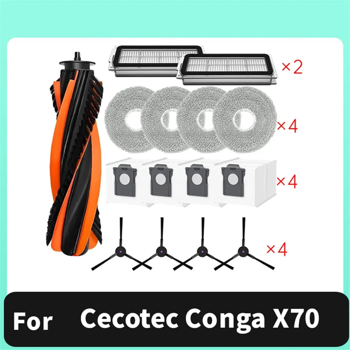 

Комплект аксессуаров A97G из 17 предметов для робота-пылесоса X70: основная и боковые щетки, насадки для мытья полов, фильтры, мешки для сбора пыли
