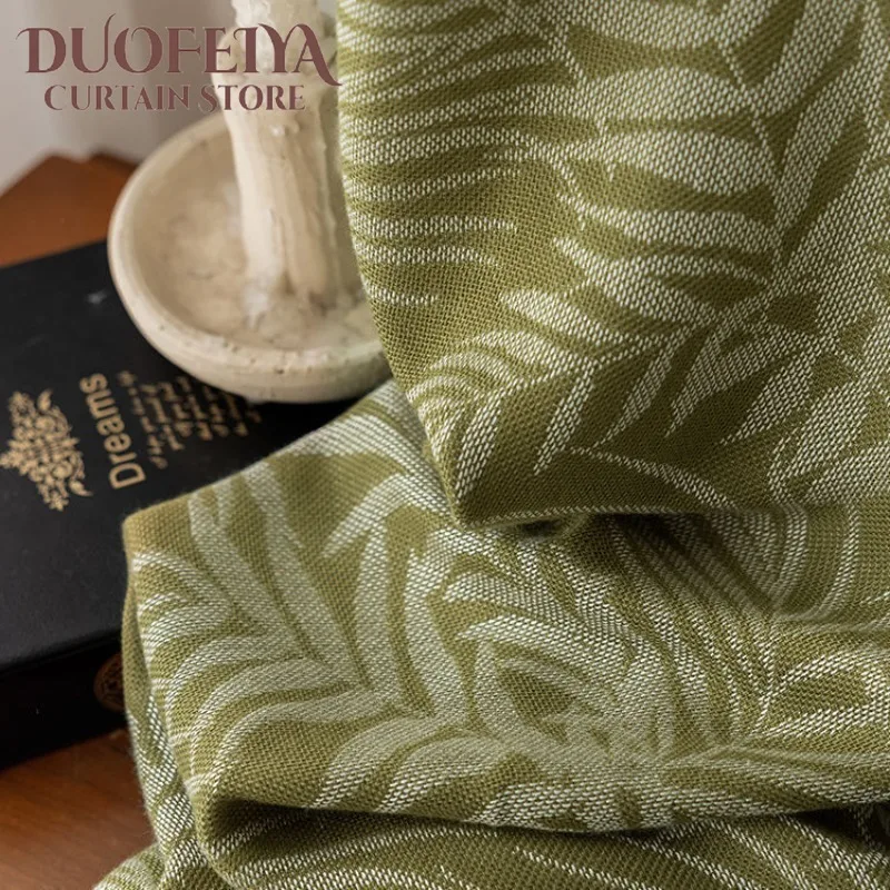 French Retro Curtains Transparent Cotton and Linen Thickened Gauze Window Curtains for Living Room Bedroom Dining Custom Size