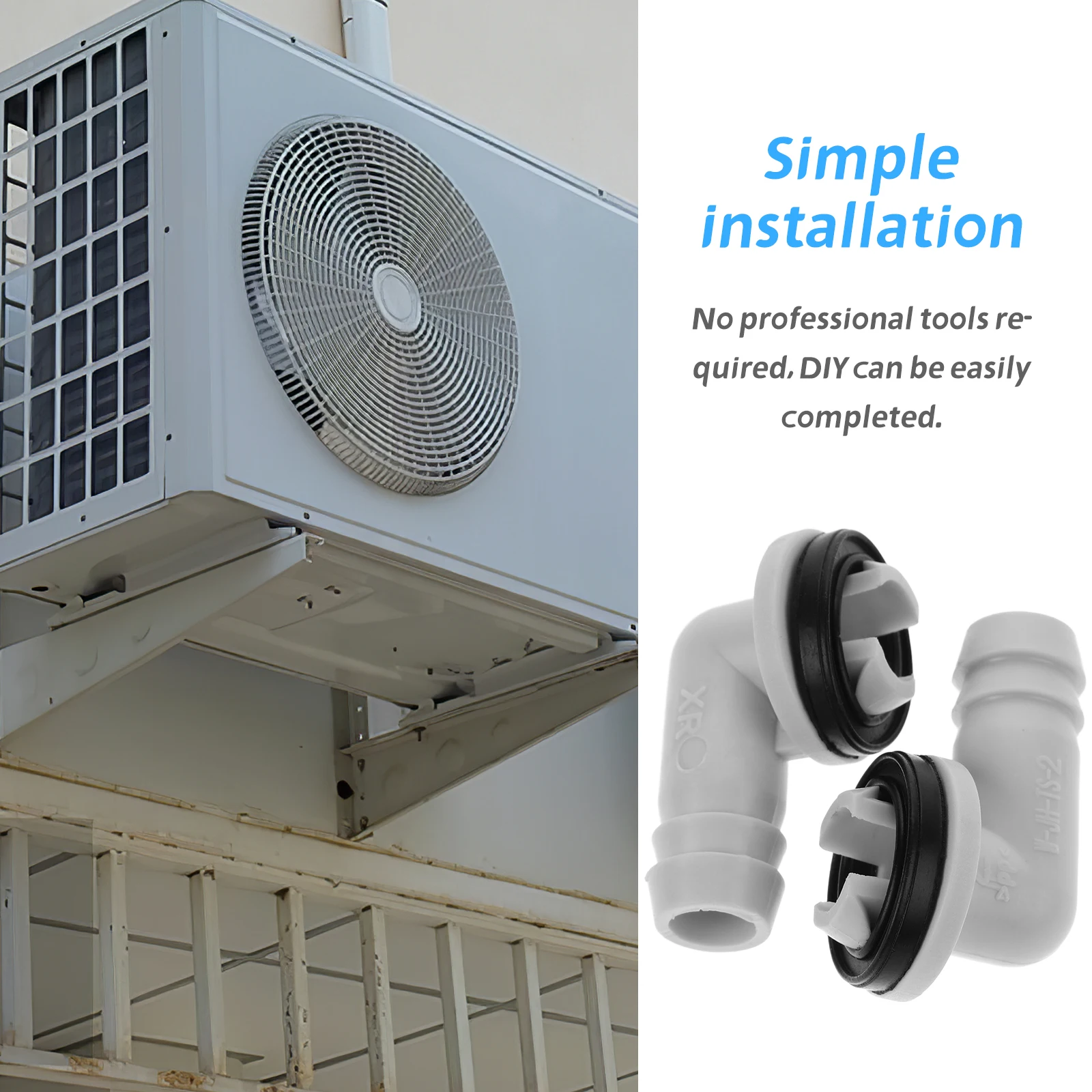 2 قطعة نافذة الصرف وحدة تكييف الهواء موصل التوصيل المكثف موصل الخرطوم سبليت وحدة التيار المتناوب تركيب الهواء البلاستيكي