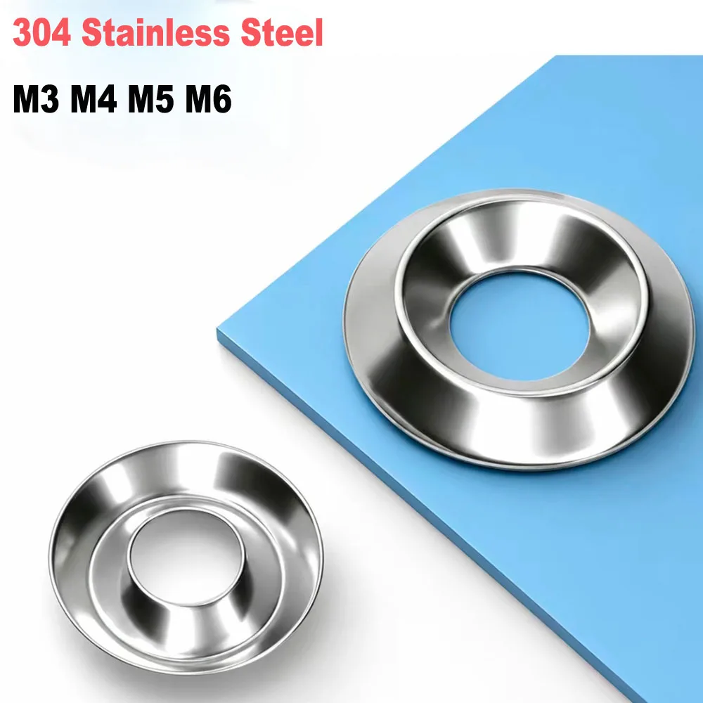20~100pcs 304 Stainless Steel M3 M4 M5 M6 Conical Washer Countersunk Concave-convex Washer Hollow Decorative Fisheye Washer