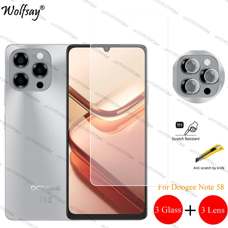 Camera Lens Protector For Doogee Note 58 Screen Protector Doogee Note 58 Full Glue Clear Front Glass For Doogee Note 58 Glass