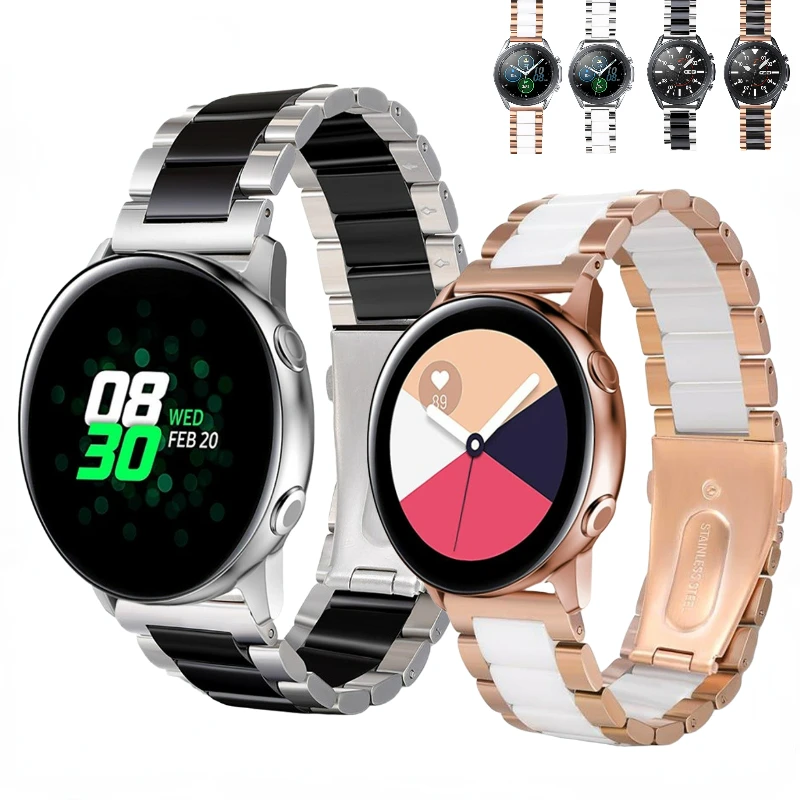 22mm Metal+Ceramic Strap for Samsung Galaxy Watch 3 45mm/Gear S3/Huawei Watch GT5 Pro/GT5 4 46mm Wristband for Amazfit GTR 47mm