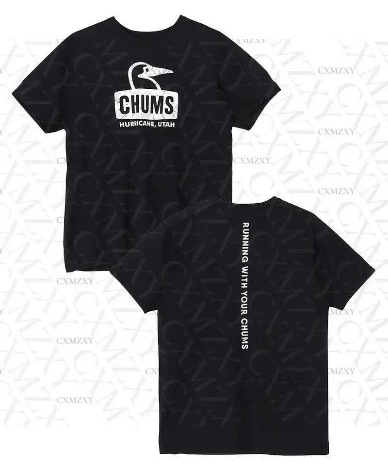 

CHUMS T-shirt Men's Casual Short-sleeved Outdoor Dominated Loose Tee Outdoor Camping Pure Cotton Breathable Top Sports Trend Tee