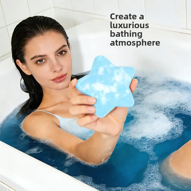 Star Shape Bath Bomb Set SPA Essential Oil Shower Fizzer Exfoliating Relaxing Bath Salt Ball Aromatherapy Gift for Women