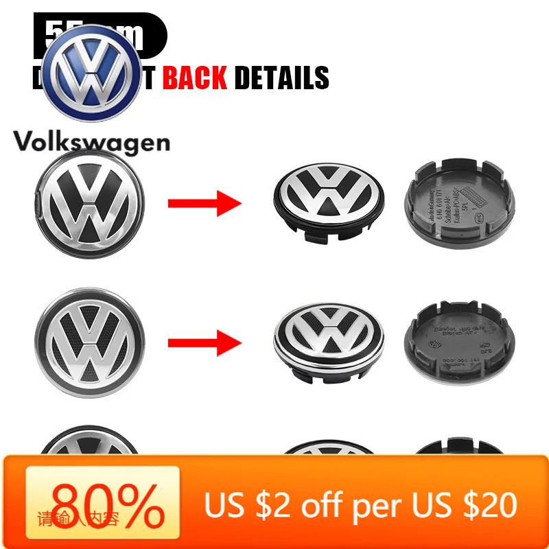 

Горячие эмблемы, 4 шт., 55 мм, 56 мм, 65 мм, 70 мм, колпаки центра колес автомобиля, крышка ступицы для VW Volkswagen Jetta MK5 Golf Passat, Стайлинг 3B760117