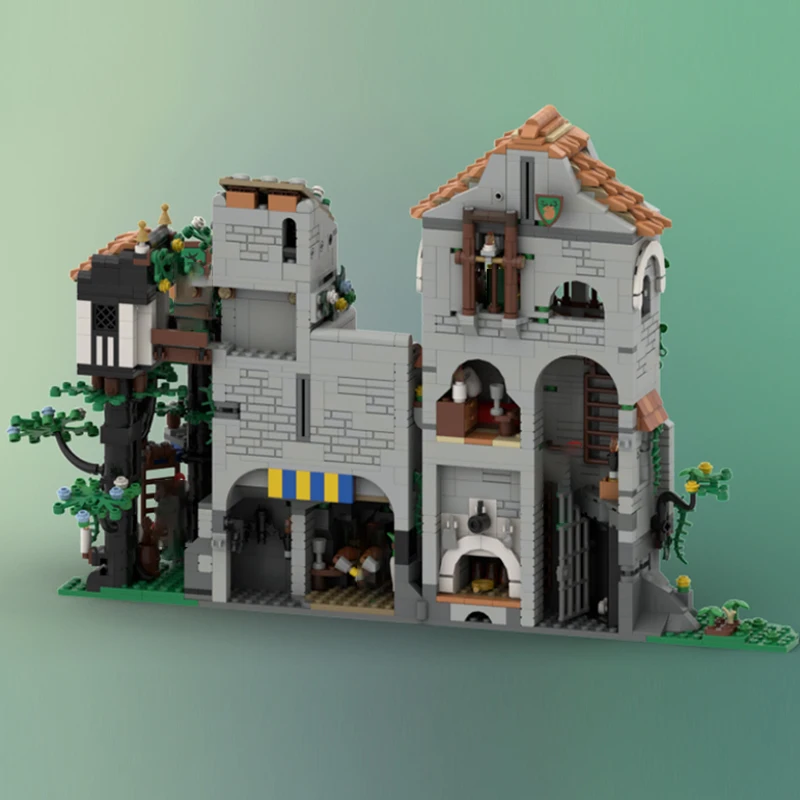 Medieval Castle Model MOC Building Bricks Wooden House Forest Castle Modular Technology Gifts Holiday Assemble Children Toy Suit