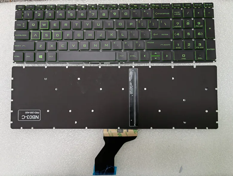 NEW For HP 15-DA 15-DB 15-DX 15-CN 17-BY 250 G7 255 G7 256 G7 Keyboard US Backlit green