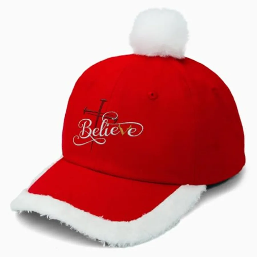 Gorra de béisbol bordada para golf y ropa casual: sombrero de algodón clásico ajustable de perfil bajo con diseño de Papá Noel rojo perfecto para