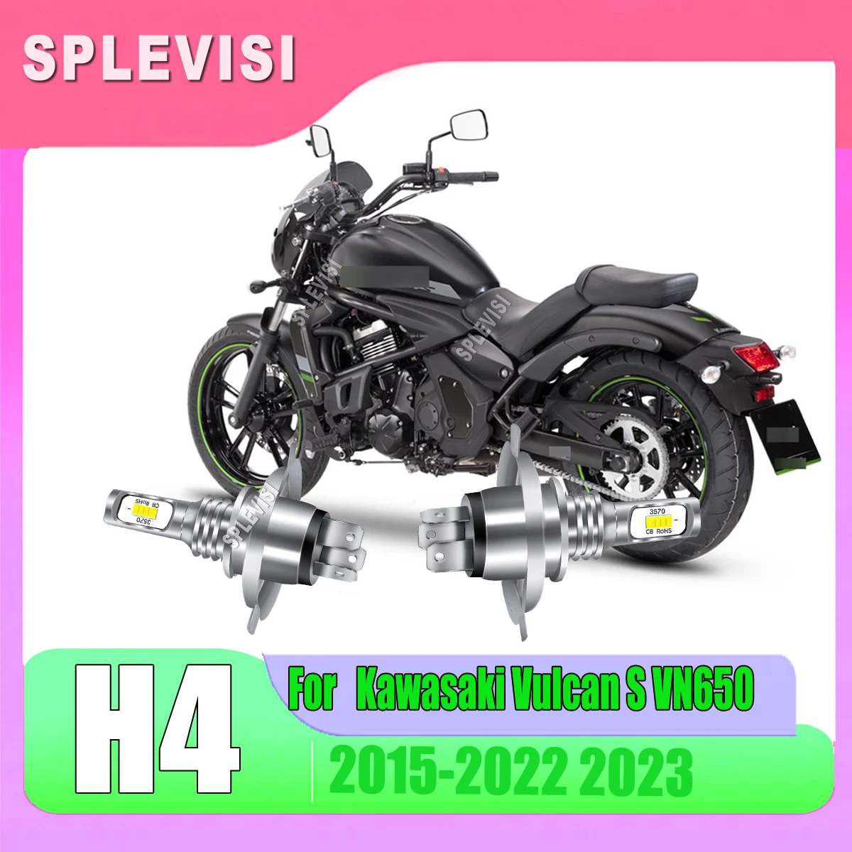 

H4 9003 led headlight bulbs 6000k cool white,driving in the night For Kawasaki Vulcan S VN650 2015 2016 2017 2018 2019 2020-2023