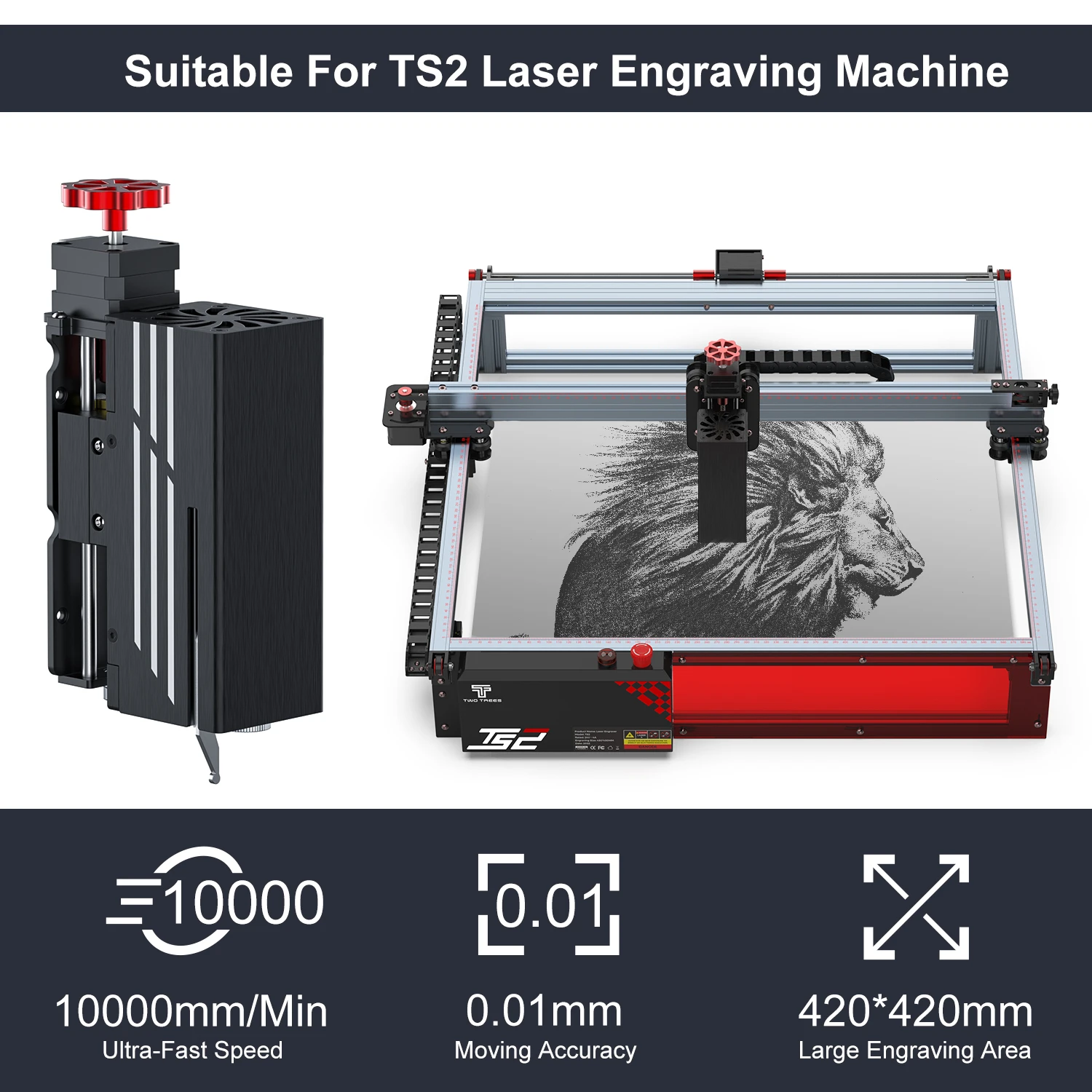 Twotrees 1064nm Infrared Laser Module Laser Replacement Engraving Head For Engraving All Metals and Plastic for TS2 Engraver