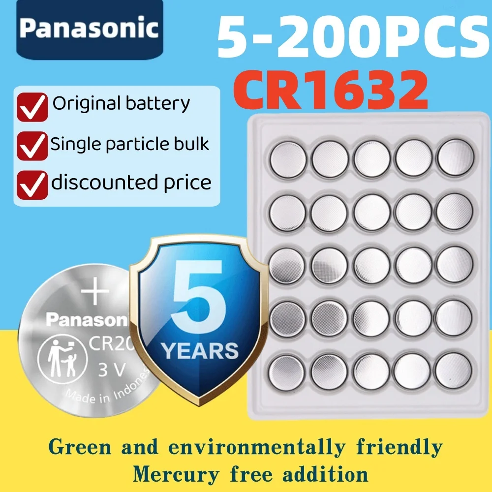 CR1632 Panasonic  Battery CR 1632 Lithium Battery DL1632 BR1632 KCR1632 ECR1632 For Car Remote Control Watch Button Coin Cells