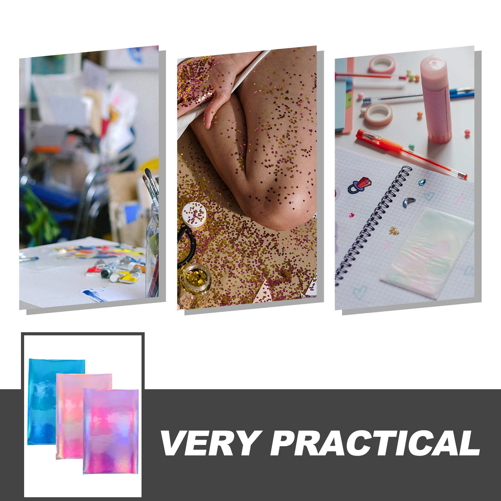 

3pcs Mirror Finish Pu Sheets For Diy Crafts Bag Making Earrings Hair Bows Faux Fabric Handcraft Supply