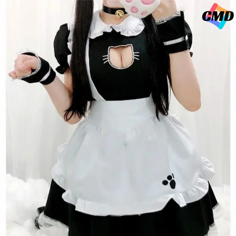 Cos sexy Black Cat Girl women Fantasy French maid outfit men Gothic sweet lolita dress anime cosplay costume plus size XXXL xxxx