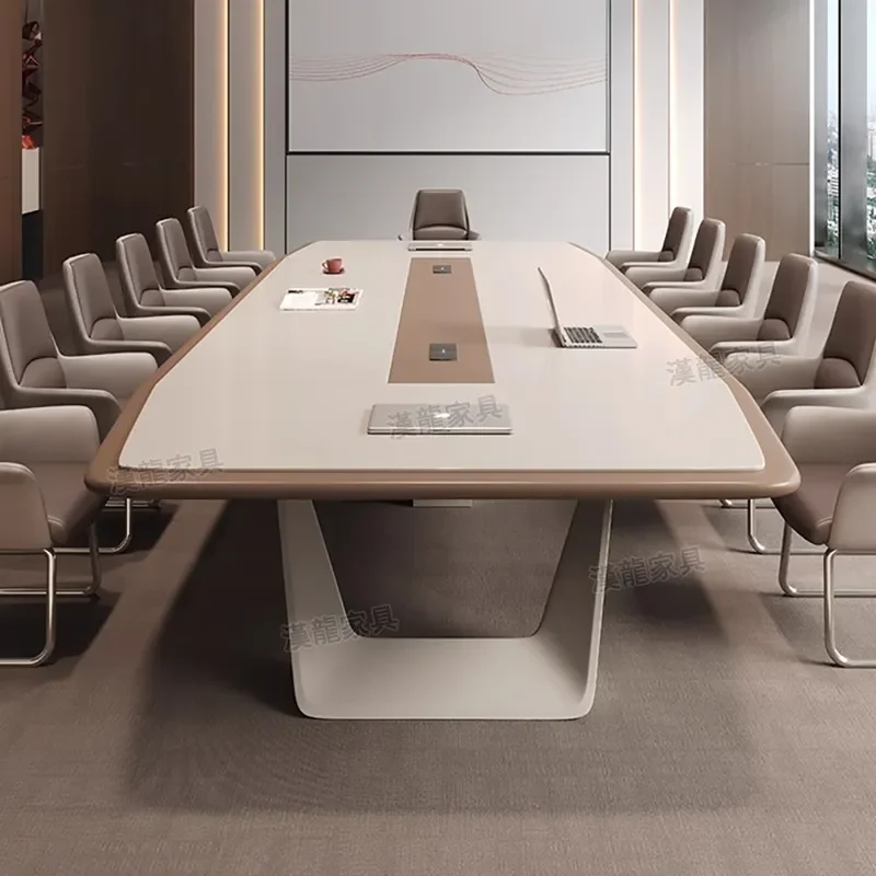 for Light Luxury Creative Conference Table Baking Paint Large Meeting Room Negotiation Desk Modern Simple Long Office Table