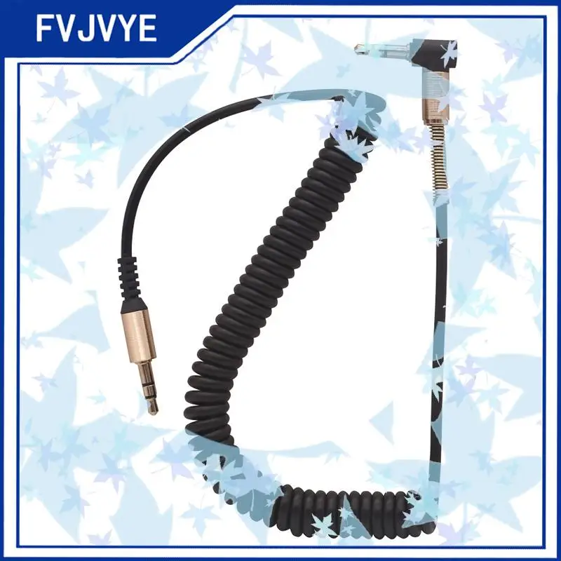 Straight Head+bent Spring Extension 3.5mm Male To Male Aux Audio Speaker Car Accessories Headphone Cable Audio A2