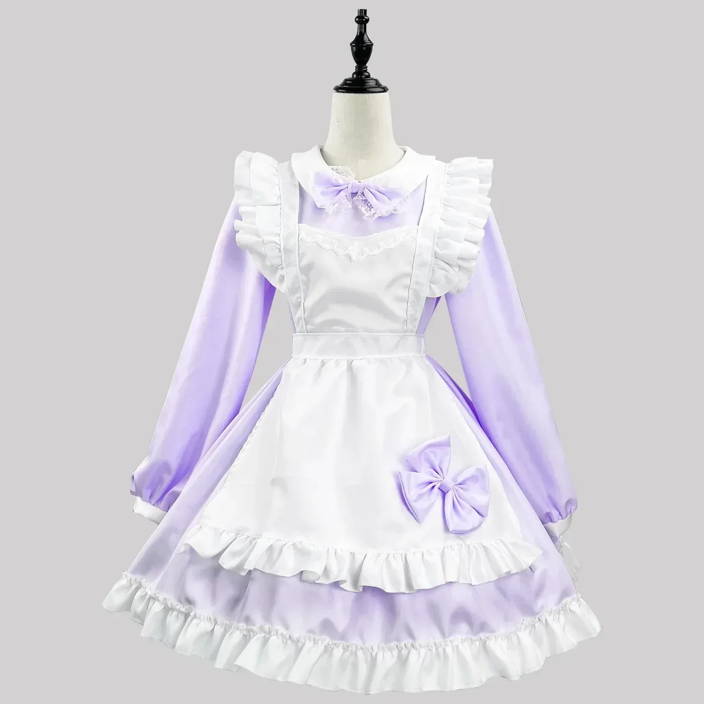 CosplayLolita falda disfraz de sirvienta Cosplay lindo vestido Sexy de manga larga disfraz de Halloween ropa de Anime con delantal falda mascota S-5