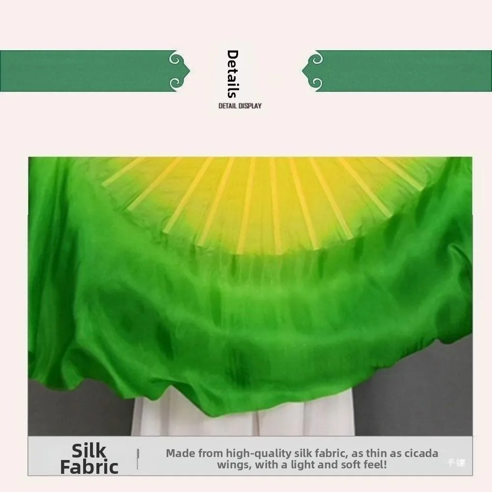 

31 см бамбуковая китайская короткая веер для танца живота 10/20 см полукруглая шелковая вуаль разноцветные пары Yangko Dance бамбуковые веера