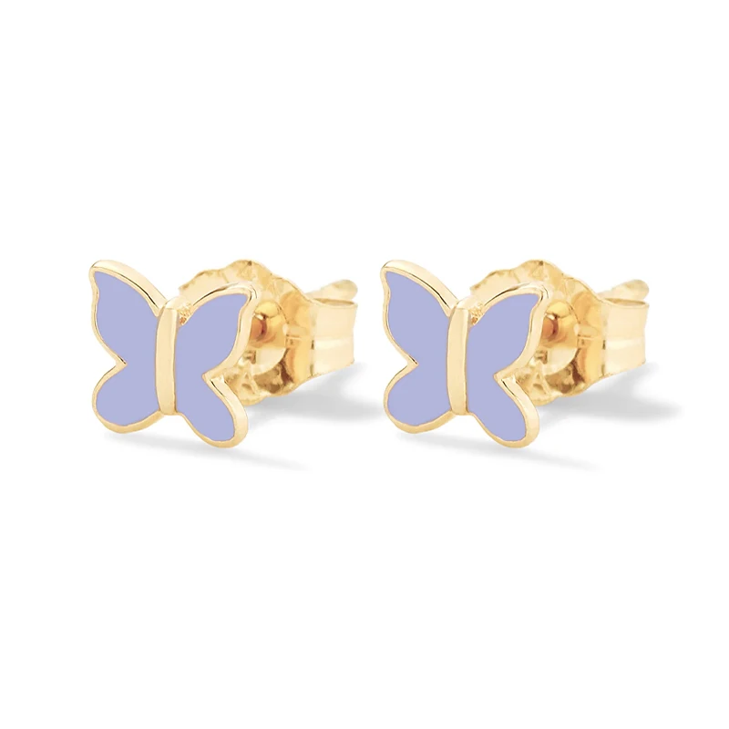 925 Sterling Silver Korean Earring 2023 New Trend European and American INS Enamel Color Butterfly Stud Earrings Jewerly