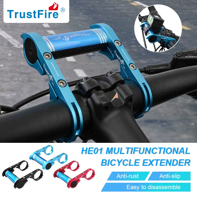 TrustFire HE01 Bicycle Handlebar Extender Aluminum Alloy Mount Bracket Holder Mountain Bike Front Light Bracket Lamp Flashlights