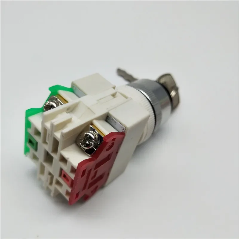 LAY37-11Y2/LAY37-20Y3 Key Rotary Switch 2/3 Position Push Button Switch 1NO1NC Latching Self-locking Key Button
