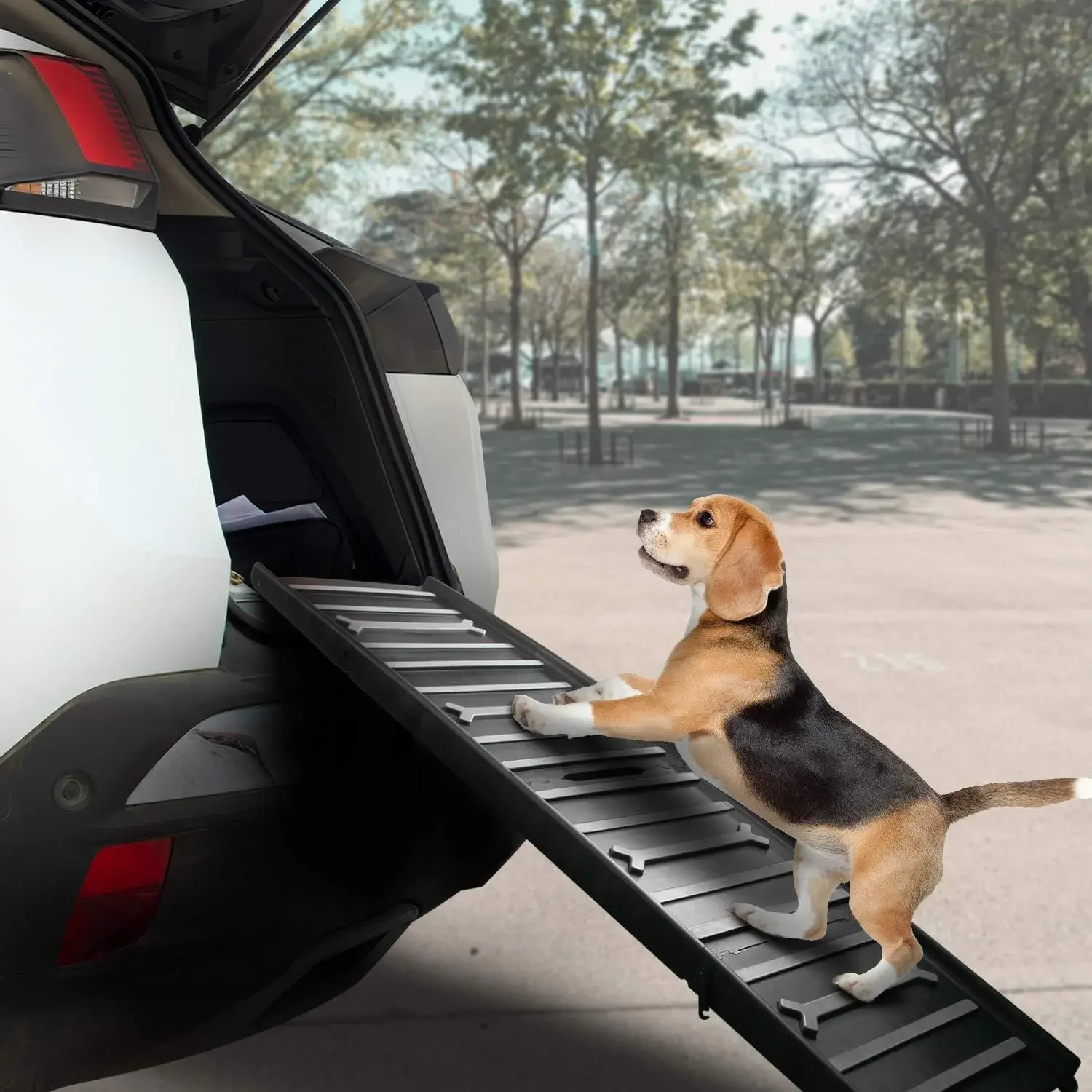 Portable Lightweight Non-Slip Pet Travel Steps Foldable Plastic Car Ramps With Handles Dog Safety Stairs