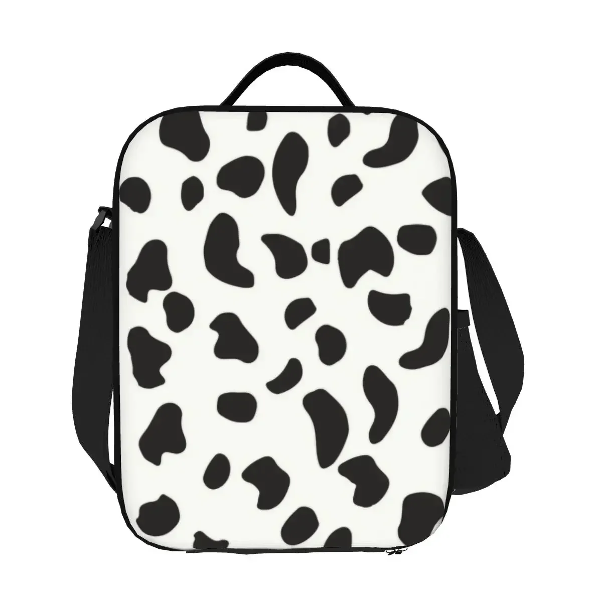 Bolsa de almuerzo con aislamiento con diseño de manchas dálmatas para carro de leopardo de lunares, caja Bento reutilizable para perro, pudín de ciruela y hoguera