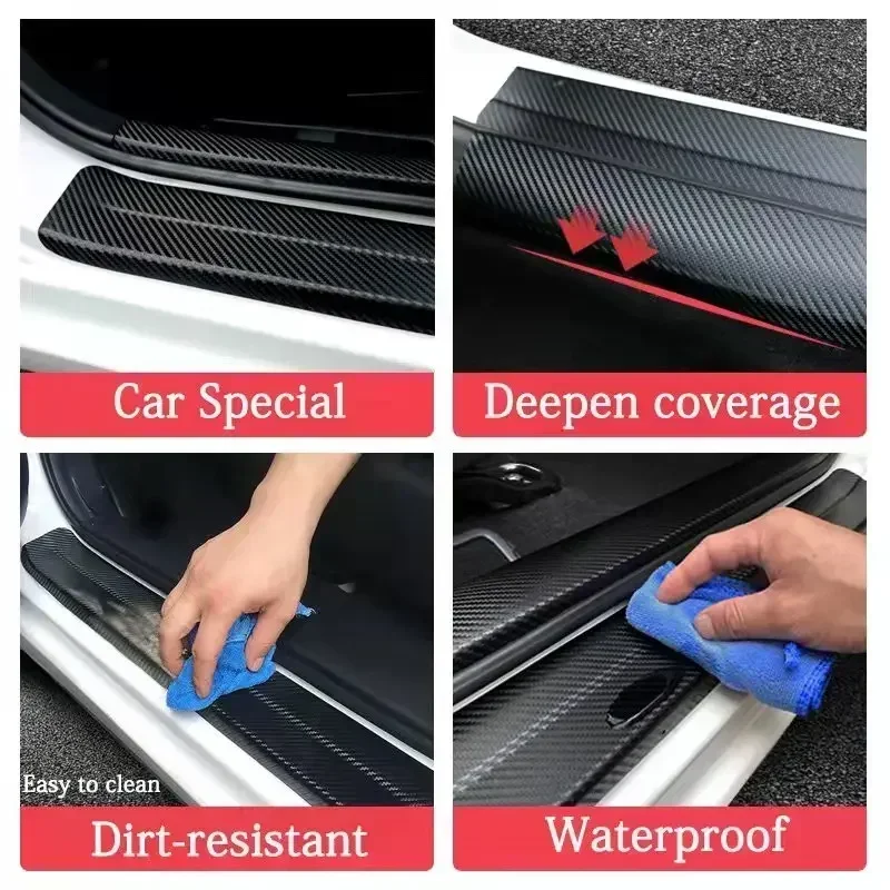 Car Front Rear Door Threshold Sill Protect Stickers for Hyundai ELANTRA Trunk Bumper Plate Anti Scratch Trim Decals Accessories