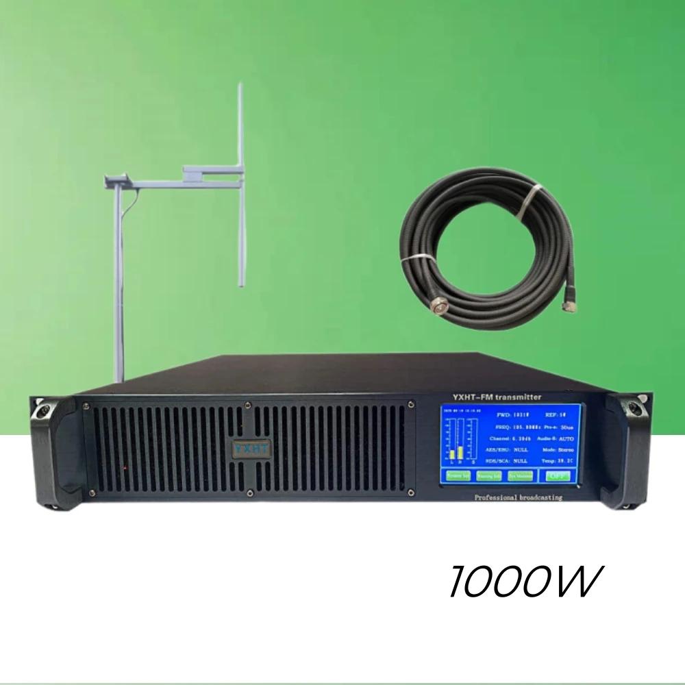 

Touchscreen Intelligent Control YXHT-2 1000W FM Full Broadcast (CE Certified): Transmitter + Antenna + 30M Transmission Cable