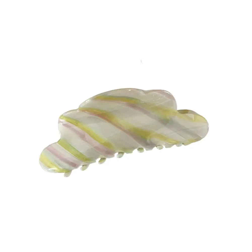 

Elegant Rainbow Cloud Acetic Hair Claw Stripe Geometric Stripe Shark Clip Colorful Large Size Rainbow Hair Clip Wash Face