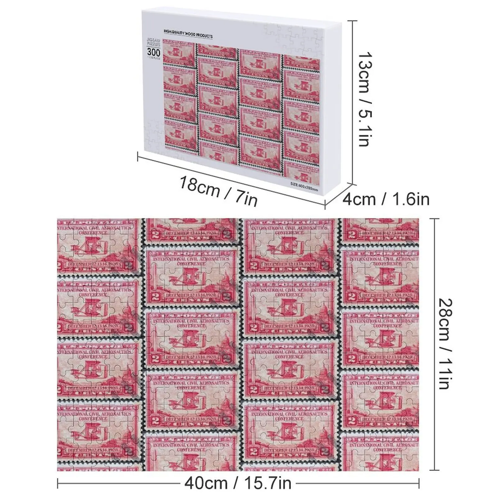 1928 avião vintage selo postal quebra-cabeça brinquedos de natal de madeira adultos novos brinquedos para crianças 2022 animais de madeira quebra-cabeça