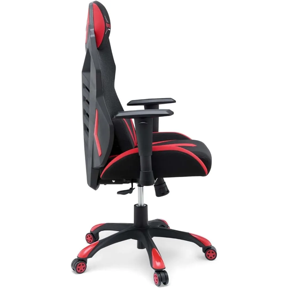 كرسي مكتب كمبيوتر للألعاب شبكي مريح من Modway Speedster باللون الأسود والأحمر
