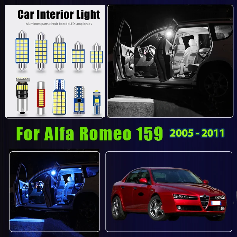 

For Alfa Romeo 159 2005 - 2011 14pcs Car LED Interior Reading Lamp Trunk Door Glove Box Lights Accessories