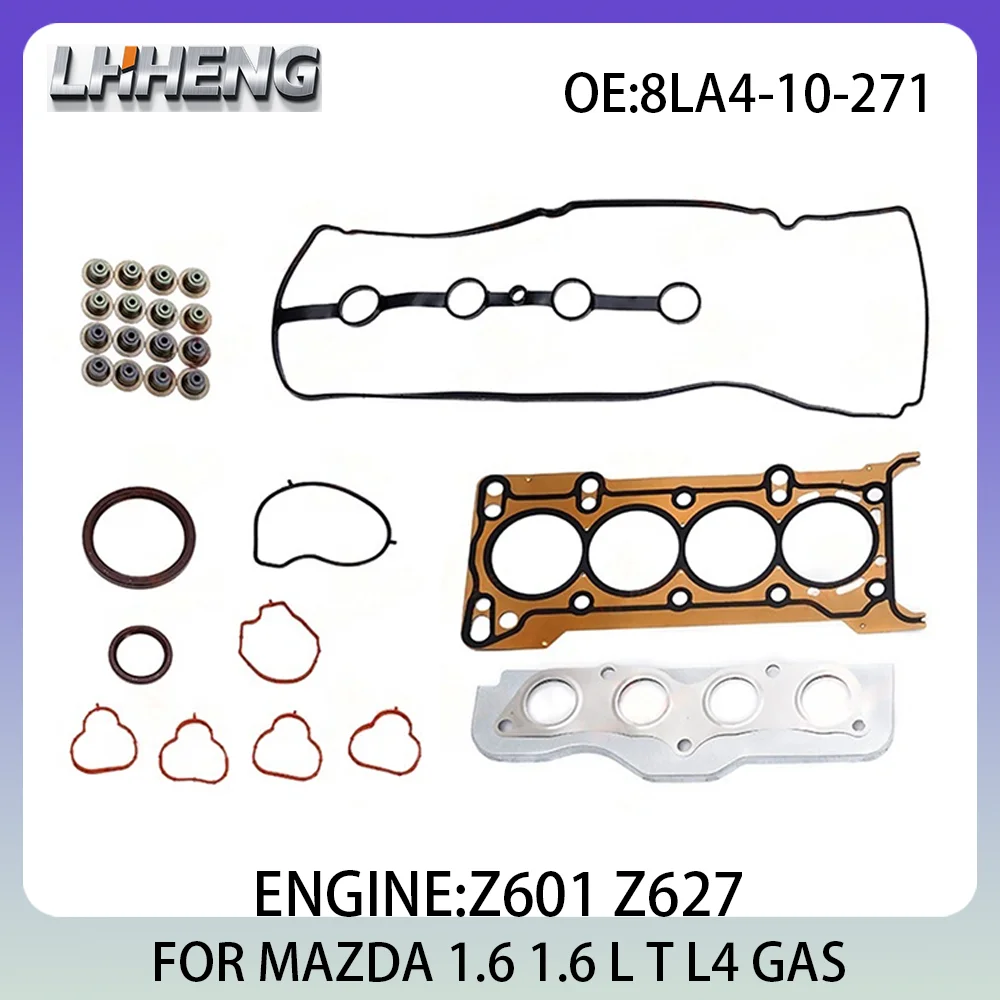 

Engine Full Gasket Set For MAZDA 3 Saloon 1.6L 1.6 L T L4 GAS 2003-2009 8LA4-10-271 50286300 52266900 Z601 Z627