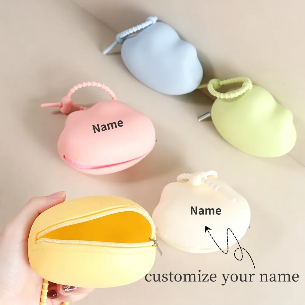 Customize Name Baby Pacifier Storage Bag Food Grade Silicone Cloud Shape Cute Pacifier Bag