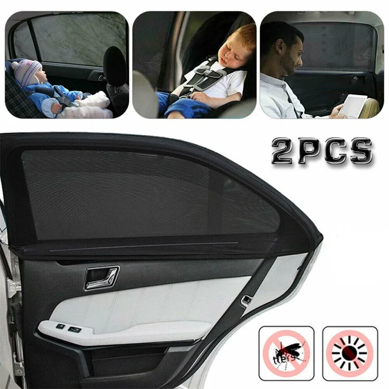 

Car Window Screen Door Covers Front/Rear Side Window UV Sunshine Cover Shade Mesh Car Mosquito Net For Baby Child Camping