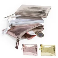 Mini PU Leather Wallet Coin Purse Key Bag Key Holder Pocket Storage Bag Transparent Zipper Waterproof Portable Thin Coin Pouch