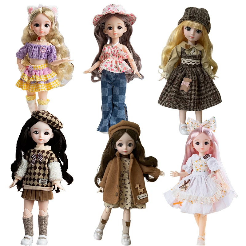 

30cm Bjd Joint Movable Doll Full Set 1/6 Anime Princess Dolls with Clothes Shoes Makeup Dress Up DIY Toys Girl Collection Gifts