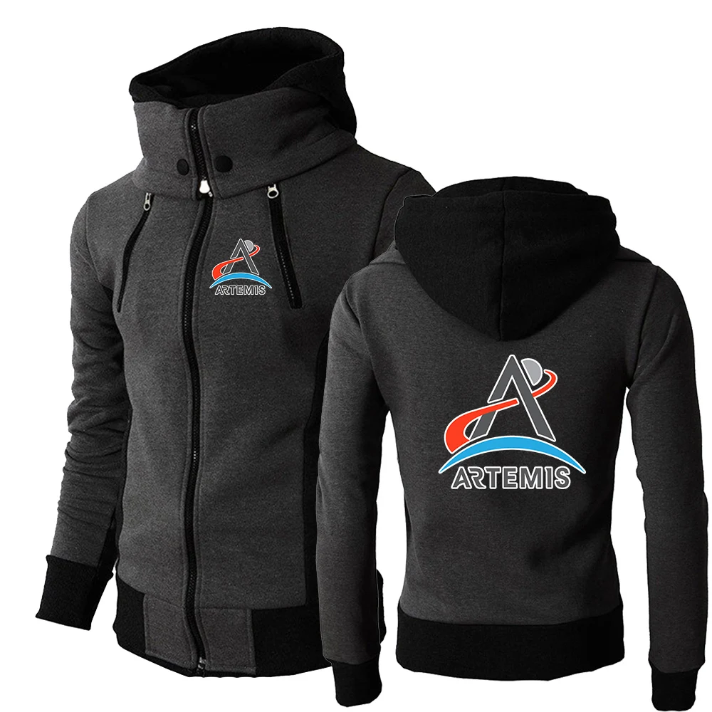 Spring And Autumn Men's 2026 Artemis Program Logo Print New Solid Color Hoodies Casual Fashion Comfortable Jacket Coat