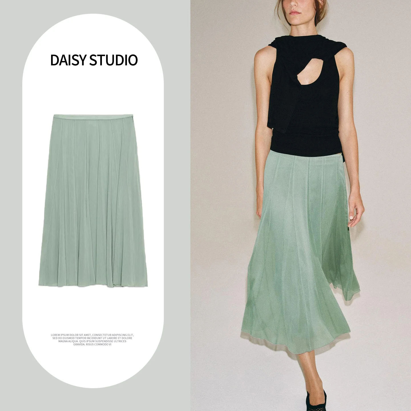 

New Summer Women's Midi Skirt Zipper Style A-Line Loose Hem mid Waist Simple Design Polyester Fiber Casual Fashion Skirts