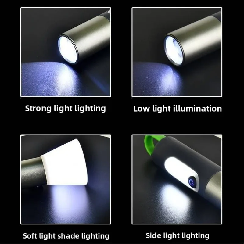 ベストセラー キーホルダー ライト P50 超明るい懐中電灯 – 充電式、ポータブル ミニランプ、キャンプ用の白色レーザー付き