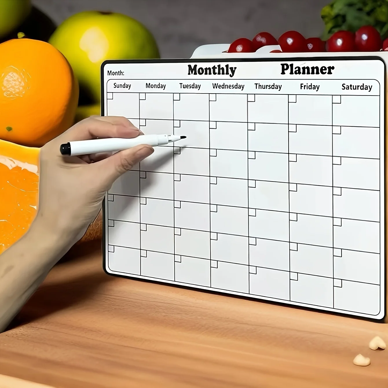 

Undated Weekly Monthly Planner Calendar Erasable Whiteboard for Home Office Kitchen Fridge Organizer for Markers Nonmagnetic Use