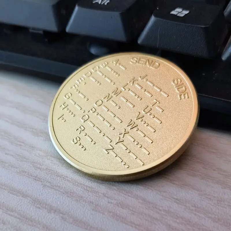 2026 New Brass Telegraph Key CW Morse Code Training Coin Badge Ham Radio Beginner Practice Gift for Radio Enthusiasts Collectors