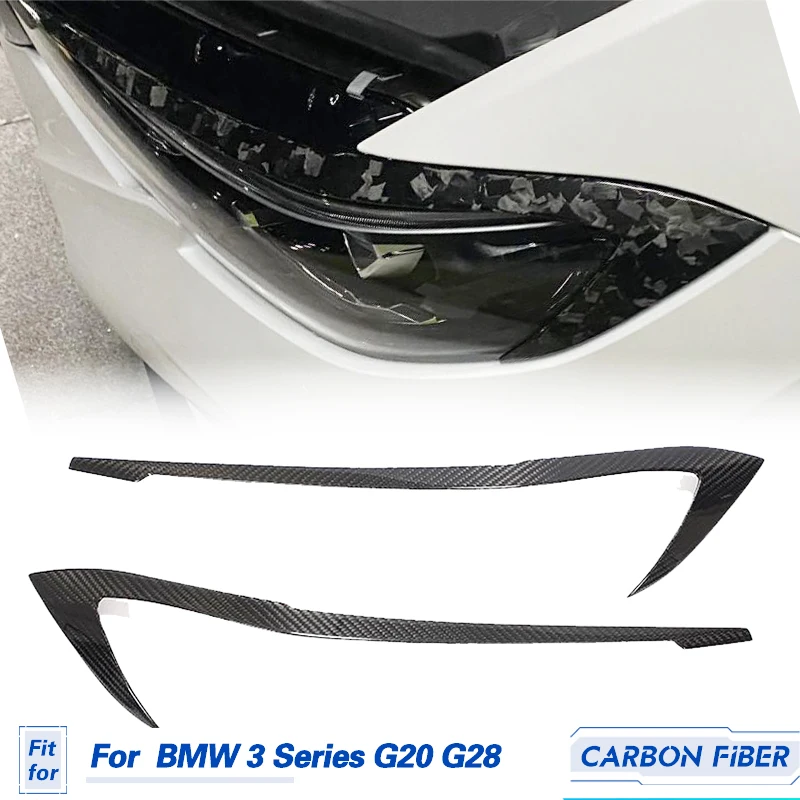 

Carbon Fiber Front Bumper Eyebrows for BMW 3 Series G20 G28 Sedan 4-Door 2020 Car Racing Headlamp Eyelids Accessories