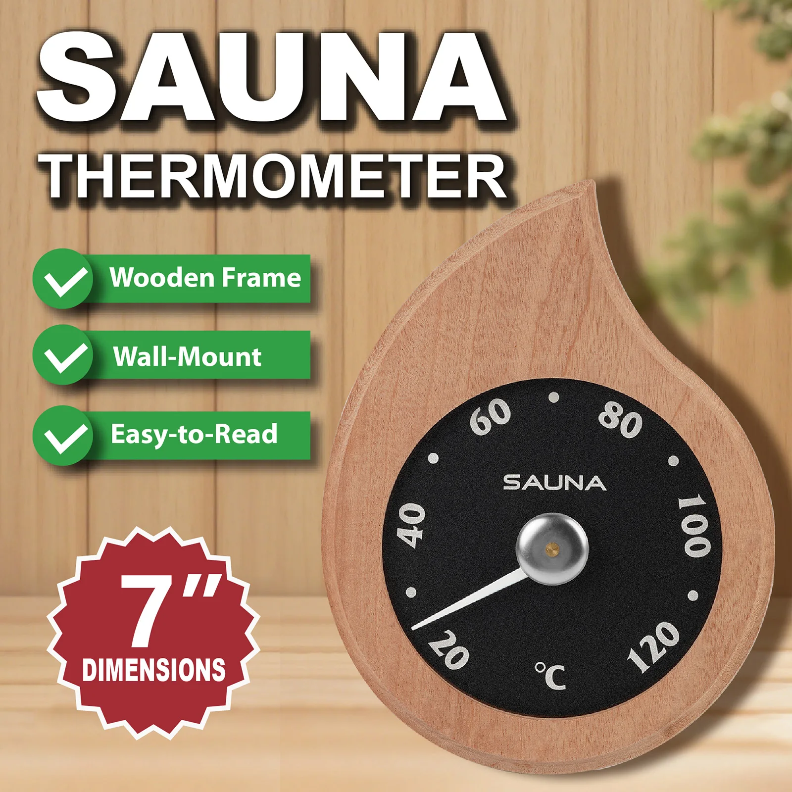 Home Bathroom Spa - Termômetro de Sauna de Madeira de